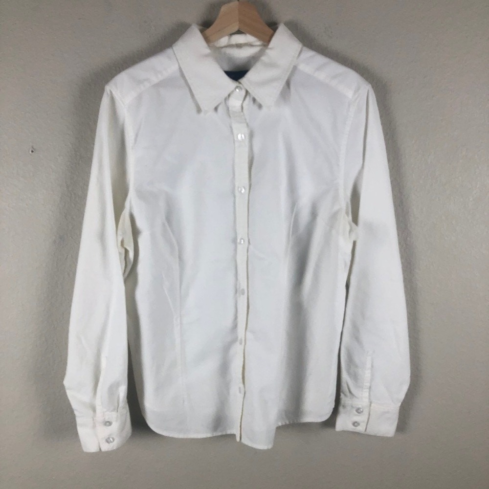Karen Scott 100% Cotton Shirt Womens 18 White Basic Career Wear Capsule Wardrobe